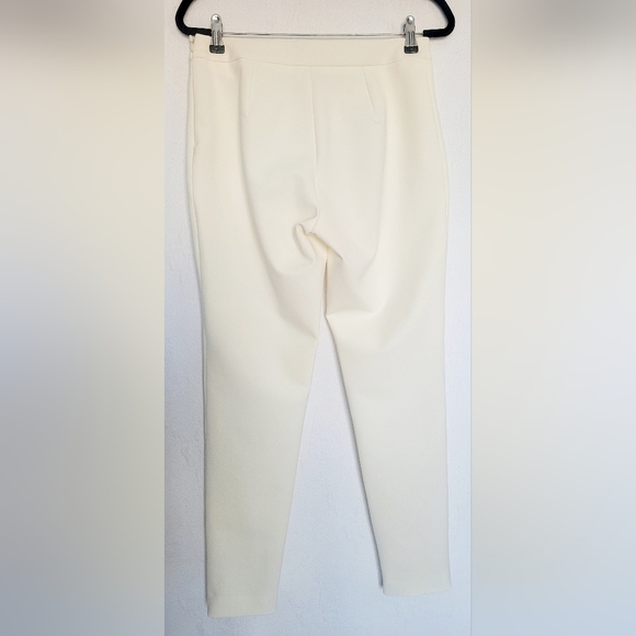 MaxMara Luxe Women's Leisure Trausers Skinny Side Zip Cream Zip Leg Small - Picture 10 of 14
